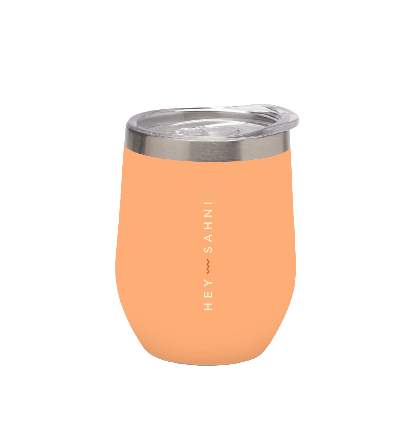 stainless steel coffee cup in orange