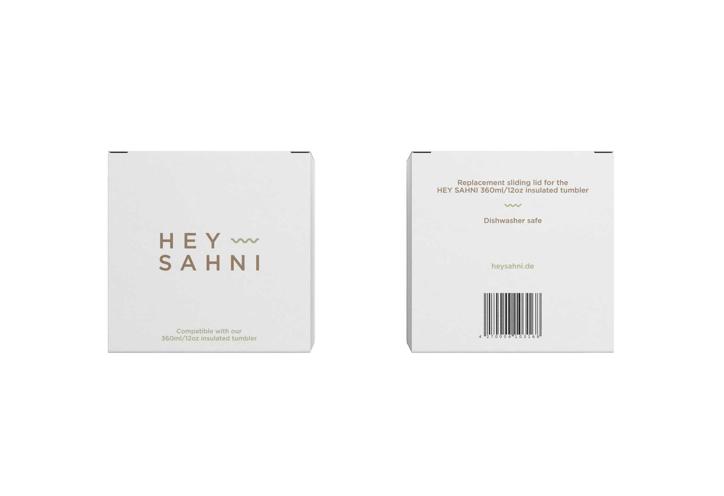 Replacement sliding lid for HEY SAHNI 360ml/12oz tumbler, dishwasher safe.