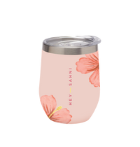 HEY SAHNI Bloom Edelstahl Thermobecher mit Blumen-Design – Frontansicht